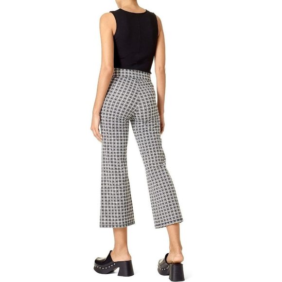 HUE  U23689 Cropped Flare Cotton Leggings Gingham - Picture 2 of 3